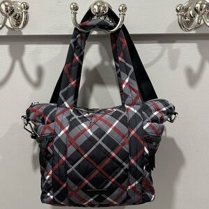 Vera Bradley Paris Plaid Multi-Strap Tote Bag and ID Case in Performance Twill
